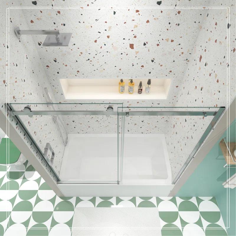 Bathtub Bypass Shower Door, Sliding Door, With 1/4" Tempered Glass