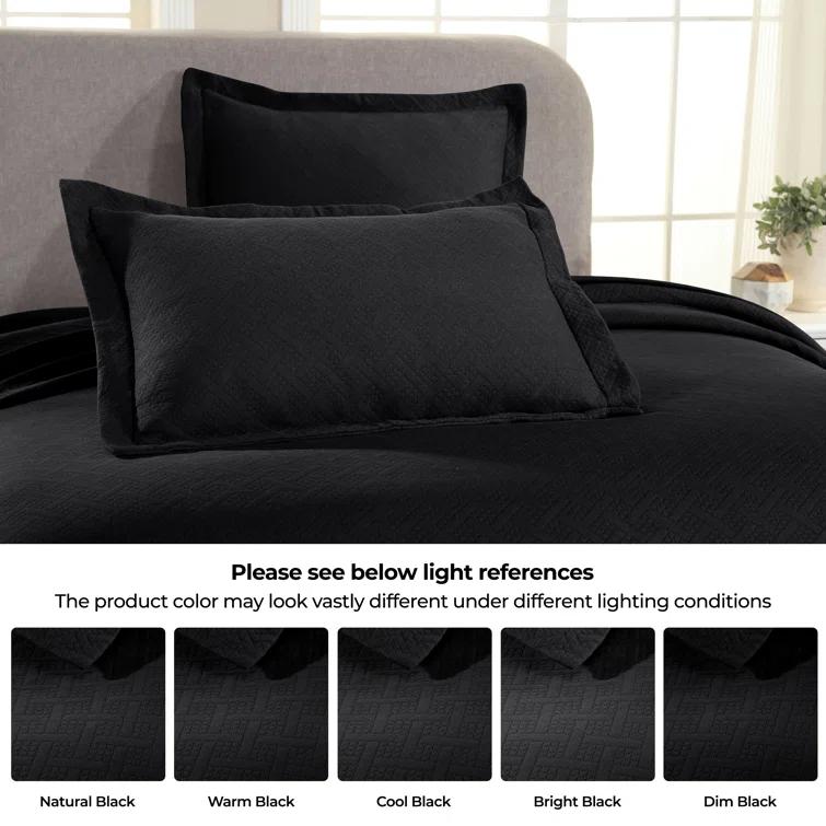 Superior Superior Cotton All Season Basketweave Medium Weight Bedspread Set with Shams