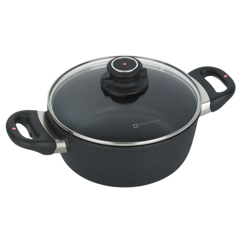 Swiss Diamond Swiss Diamond 2.3 Qt. Aluminum Round Induction Casserole with Lid