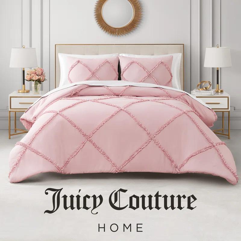 Juicy Couture Juicy Couture Diamond Ruffle Reversible Comforter & Shams Bedding Sets