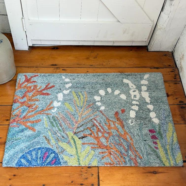 CompanyC Global Recycled Standard Reef Under the Sea Hand-Tufted Recycled Polyester Indoor/Outdoor Area Rug