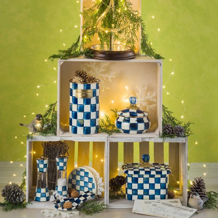 MacKenzie-Childs Royal Check® Squashed Pot