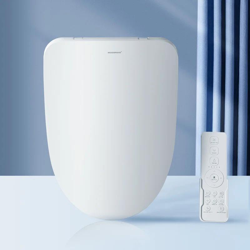 WoodBridge BID03 Smart Electric Bidet Seat: Auto Open/Close, Child Wash for Kids & Disabled via Wireless Remote, Heated Seat, Warm Water, Night Light & Deodorization