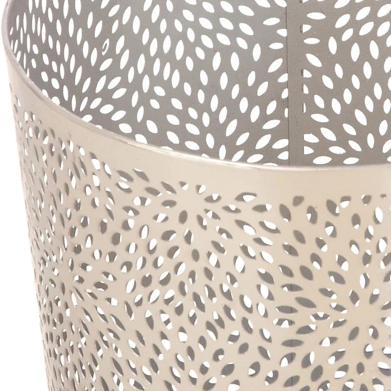 CosmoLiving by Cosmopolitan Modern Perforated Design Round Metal Waste Basket