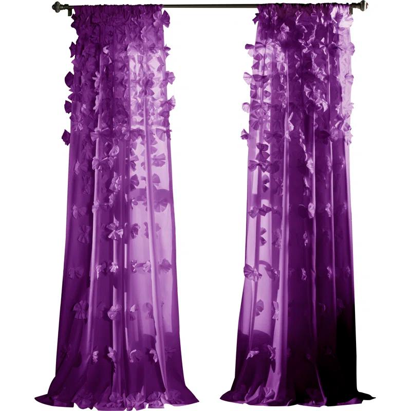 Riley Polyester Semi Sheer Curtain Panel