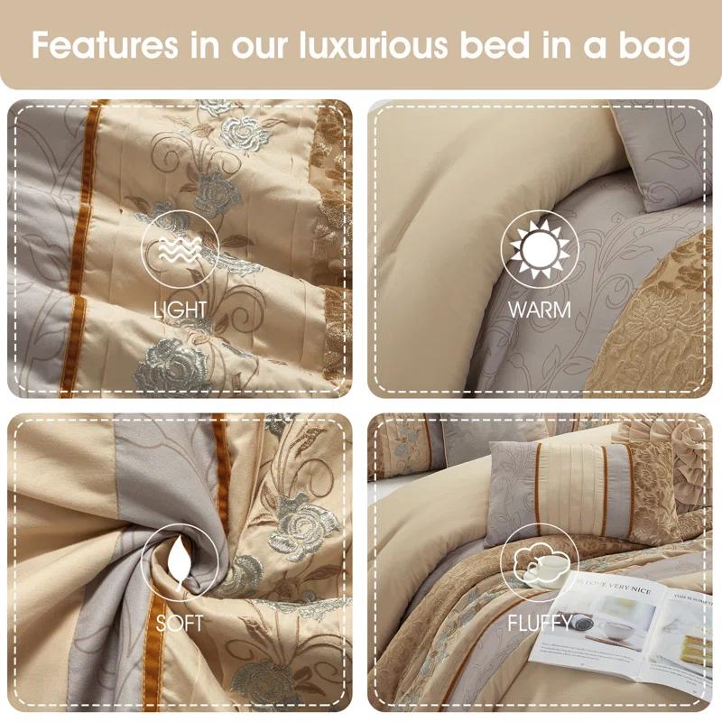 Nanshing America, Inc Riley 7 Piece Glam Comforter Set