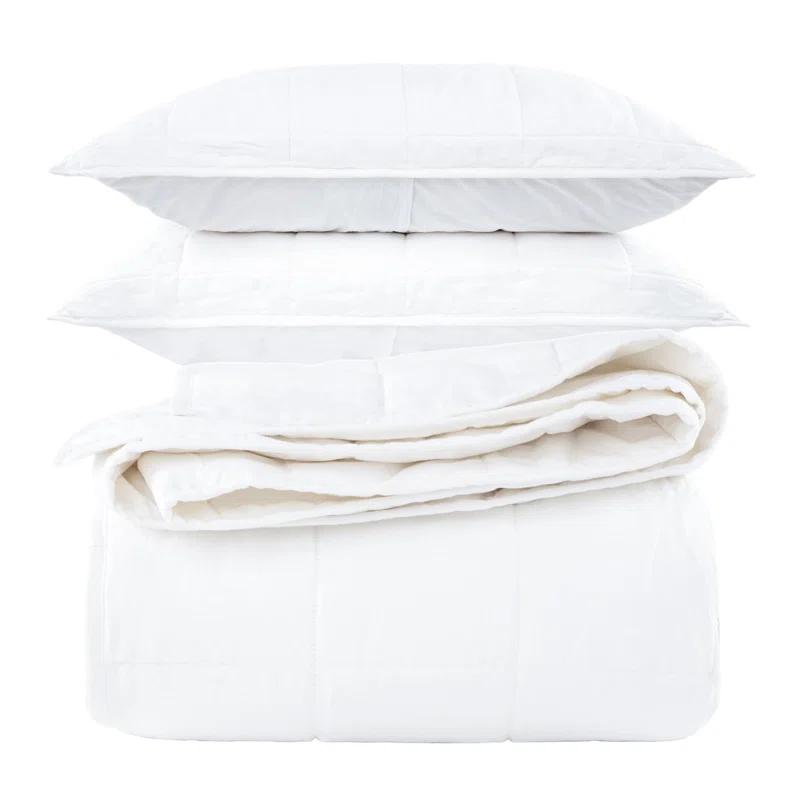 French Linen Box Stitch Quilt & Sham Set