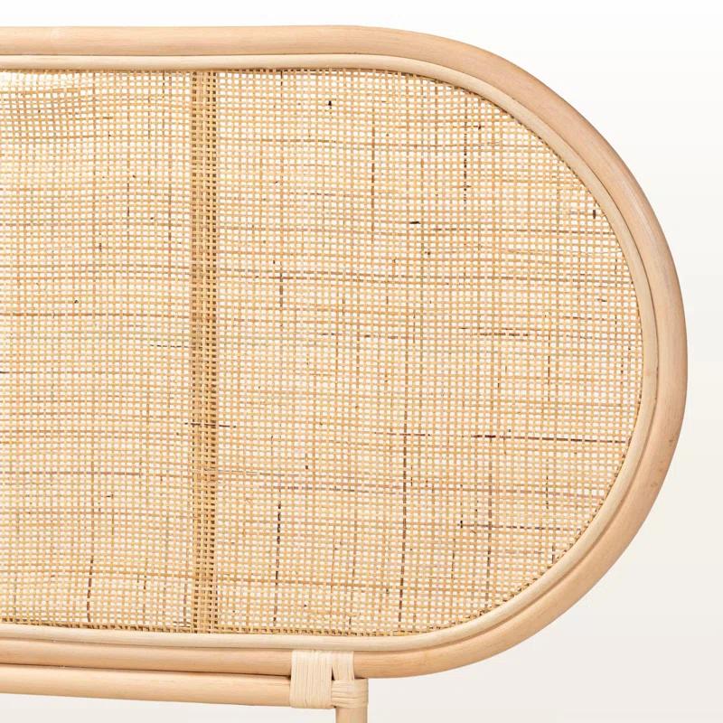 Bayou Breeze Finnian Natural Brown Finish Queen Size Rattan Headboard, 37.21" H X 64.73" W X 0.93" D