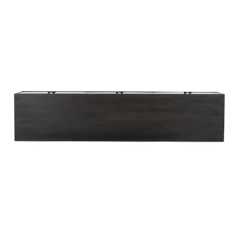 Black Parawood Media Console with Cabinet
