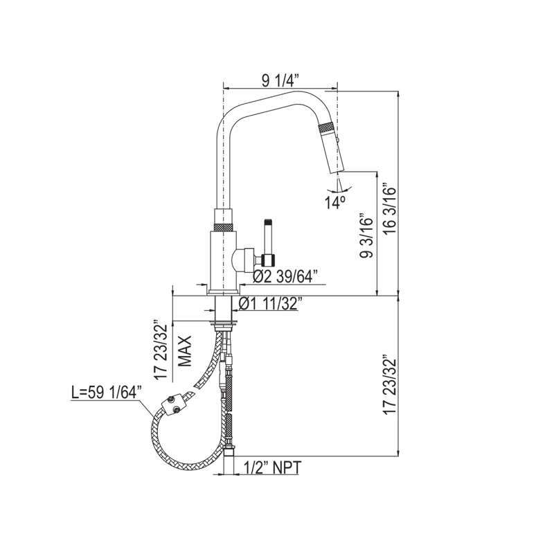Rohl A3431ILAPC-2 Campo Pull-Down Kitchen Faucet