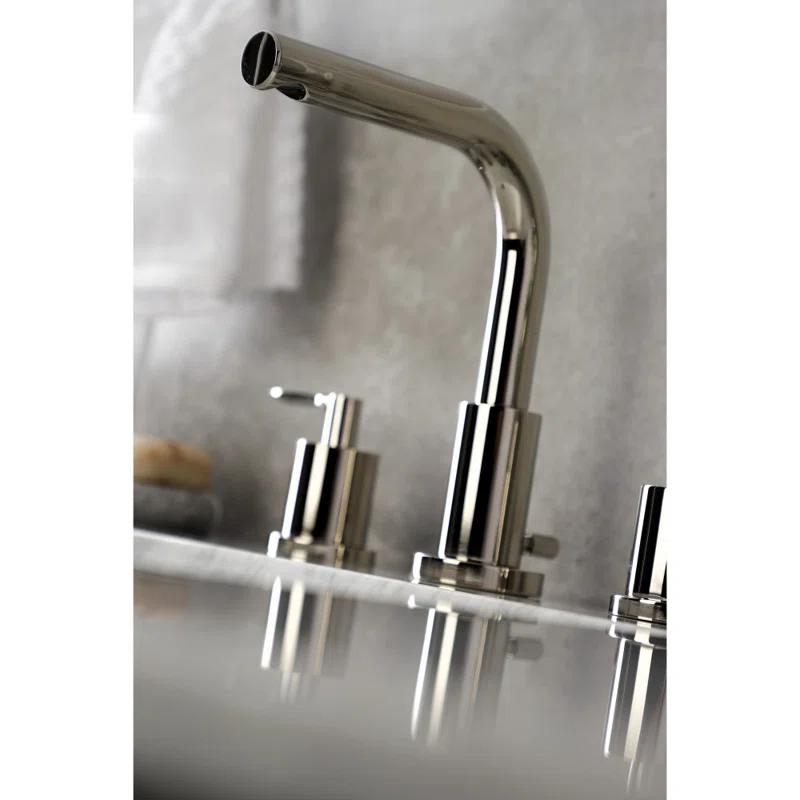Kingston Brass Serena Two-Handle 3-Hole Deck Mount Widespread Bathroom Faucet with Brass Pop-Up Drain