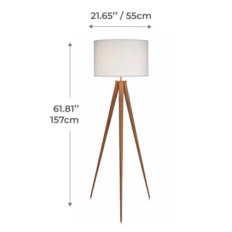 Mercer41 Cardone 60" Modern Standing Tripod Floor Lamp with Drum Shade