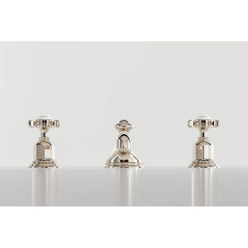 Perrin & Rowe U.3706X-PN-2 Edwardian Widespread Lavatory Faucet With Low Spout