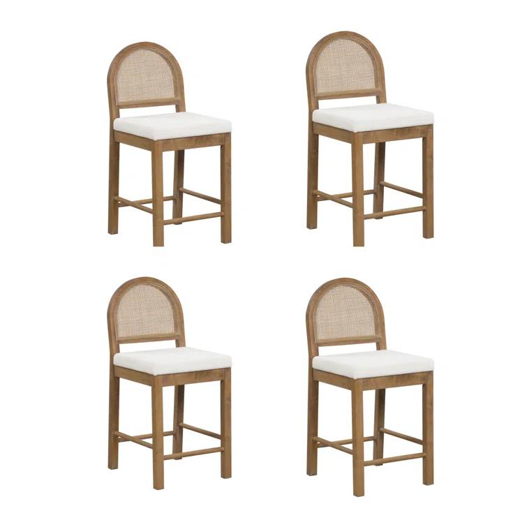 Nathan James Bailey Upholstered Counter Stool with Solid Wood Frame