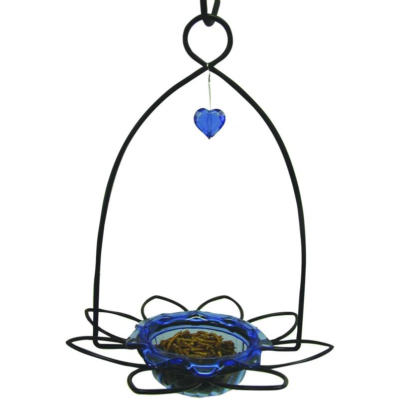 Birds Choice Birds Choice 3 oz. Bluebird Flower Cup Feeder for Dried Fruit or Mealworms, Blue