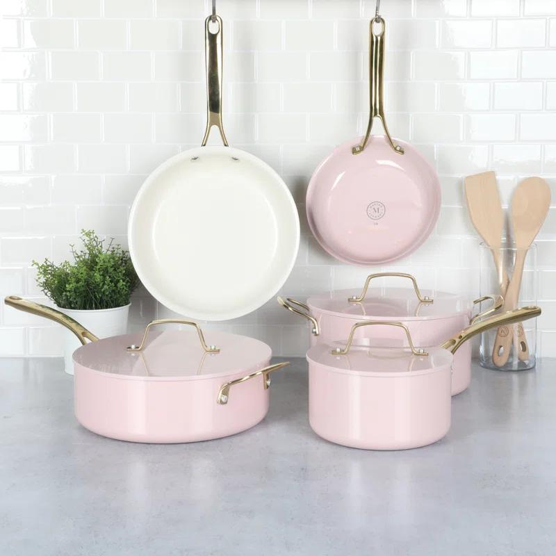 Martha Stewart Galway 10 Piece Aluminum Cookware Set w/Alum Lid