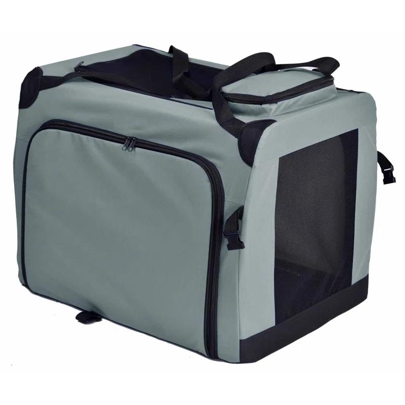 Pet Life 'Hounda Accordion' Metal Framed Soft-Folding Collapsible Dual-Sided Expandable Pet Dog Crate