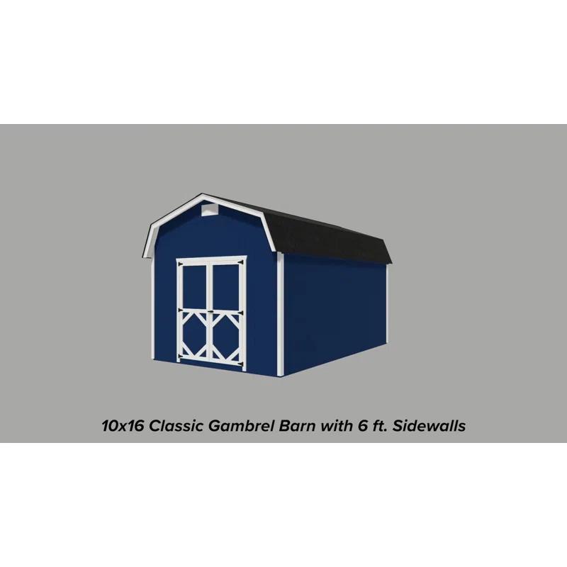 Little Cottage Co. Classic Gambrel Outdoor Wood Storage Barn with 6 ft. Sidewalls