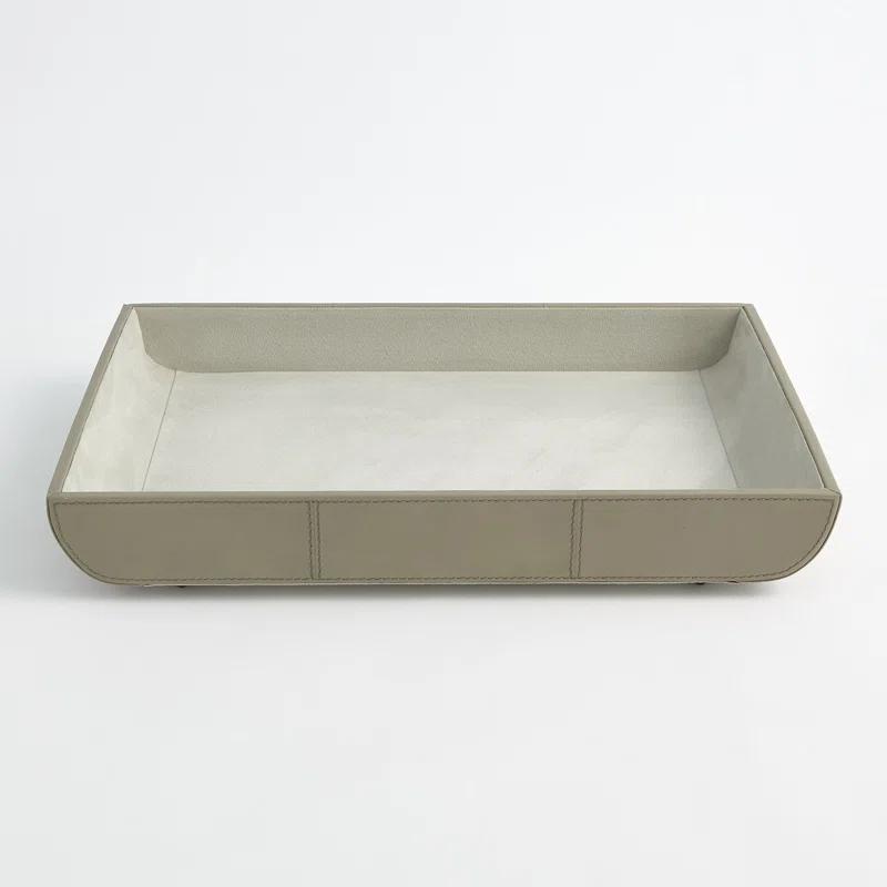 Global Views Curved Corner Tray-Light Grey