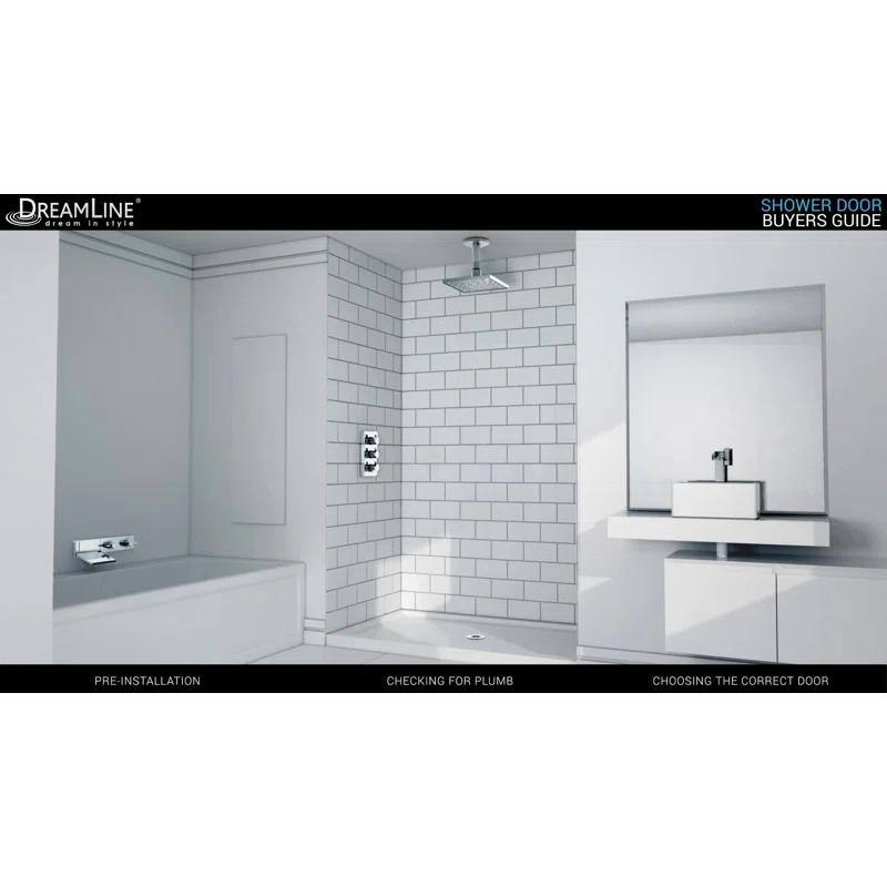 DreamLine Unidoor-X 72" W x 72" H Frameless Shower Door with Fixed Panel D1303634-01