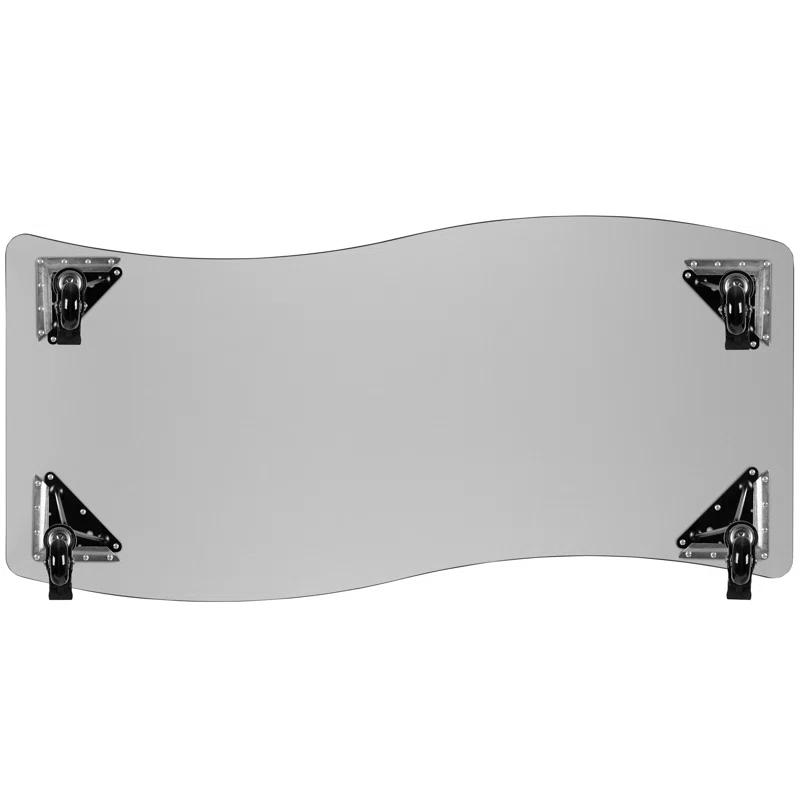 Flash Furniture Goddard 28"W x 47.5"L Rectangular Wave Collaborative Grey Adjustable Height Activity Table