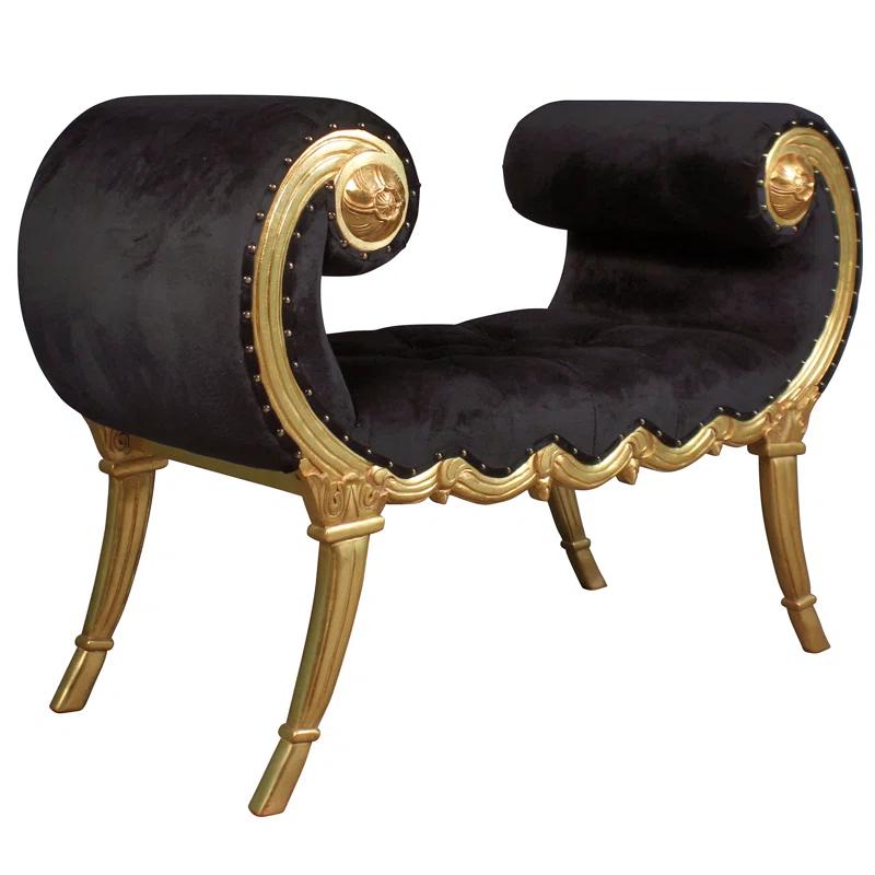 Design Toscano Mavro Apolline Crescent Upholstered Bench