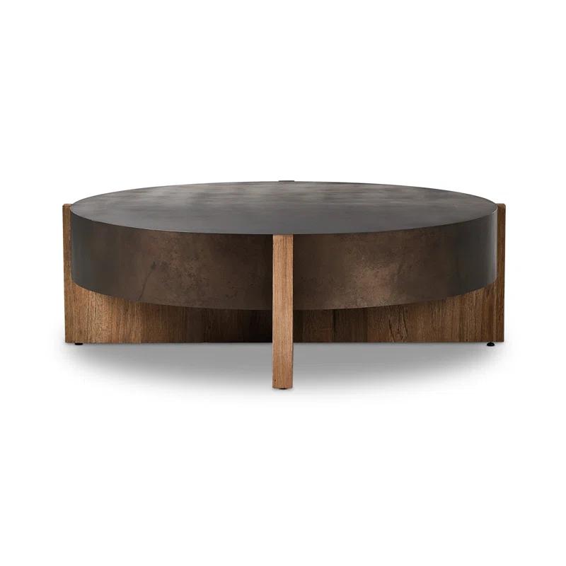 Millwood Pines Felichia Large Coffee Table-Distressed Iron