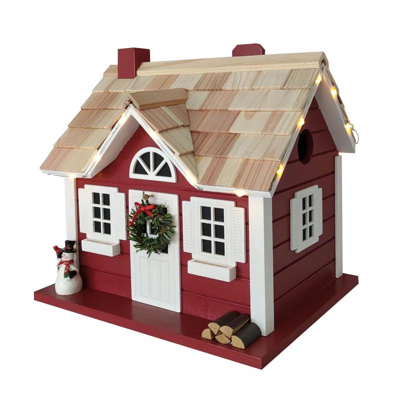 Home Bazaar Holiday Offerings Christmas Cape 10 in x 10.25 in x 7 in Birdhouse