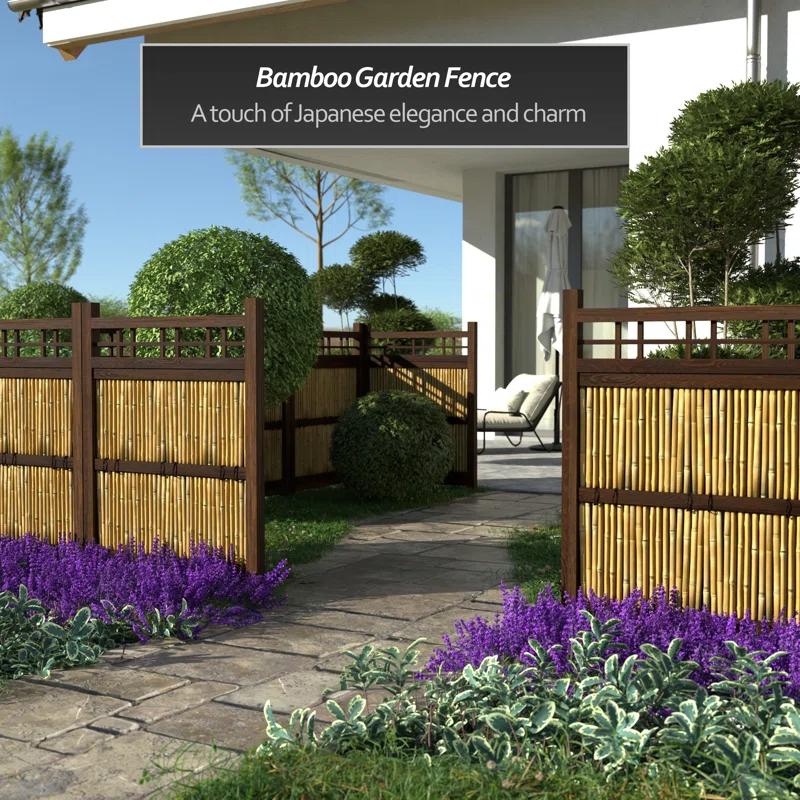 Oriental Furniture 4 ft. x Oriental Furniture 3 ft. Japanese Bamboo Kumo Fence