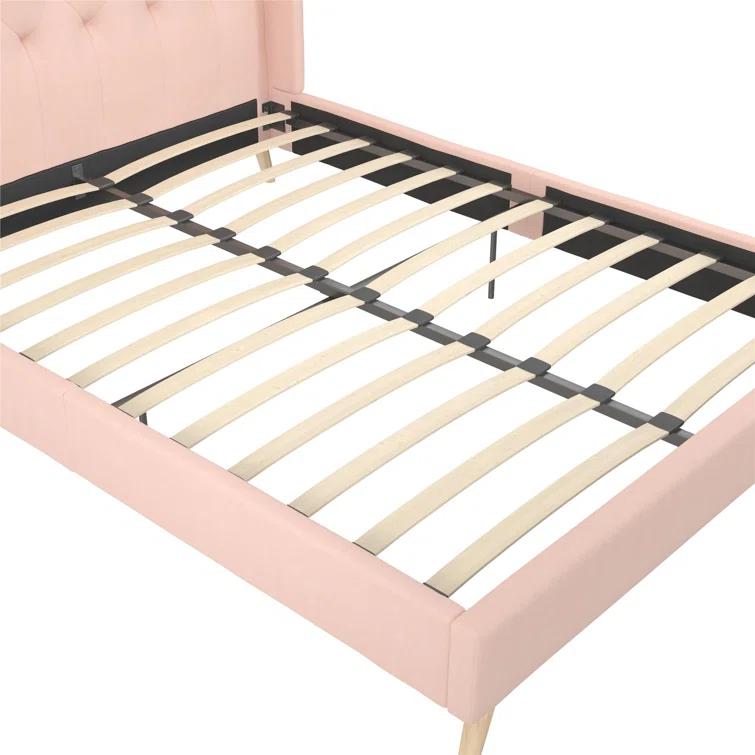 Novogratz Her Majesty Upholstered Wingback Bed