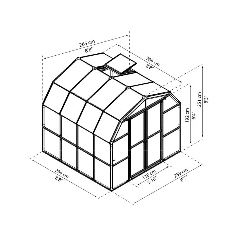Canopia Palram - Canopia Prestige 2 Twin Wall 8' W Greenhouse with Starter Kit