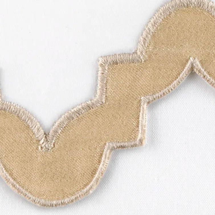 Aziza 600 Thread Count Embellished Cotton Sham - Champagne