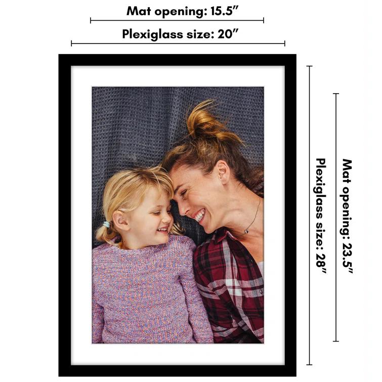 Americanflat Poster Frame - Wooden Picture Frame with Mat and Plexiglass Cover
