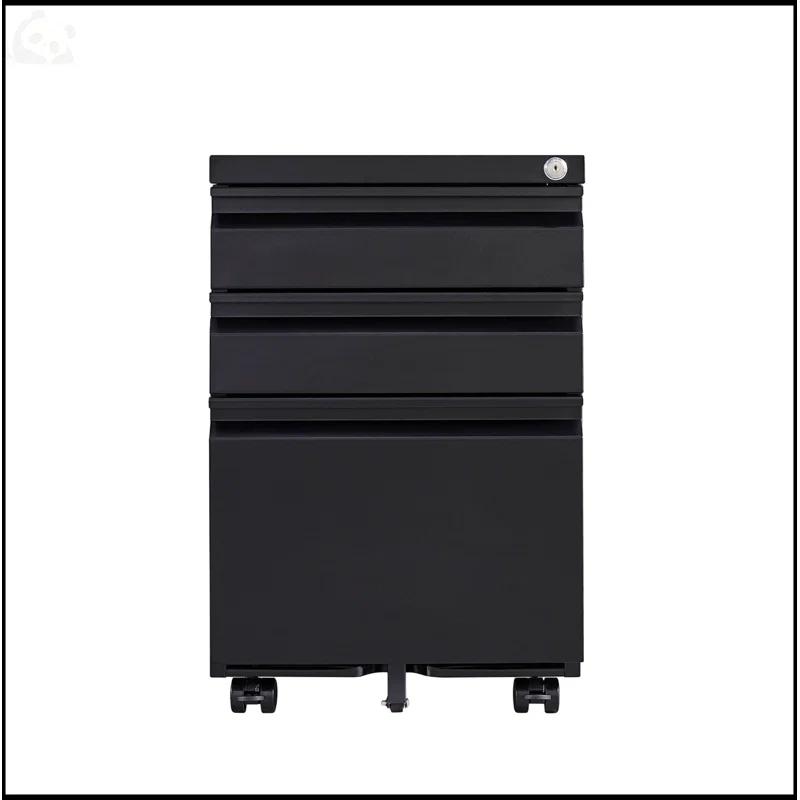 Inbox Zero 3-Drawer Mobile File Cabinet With Lock
