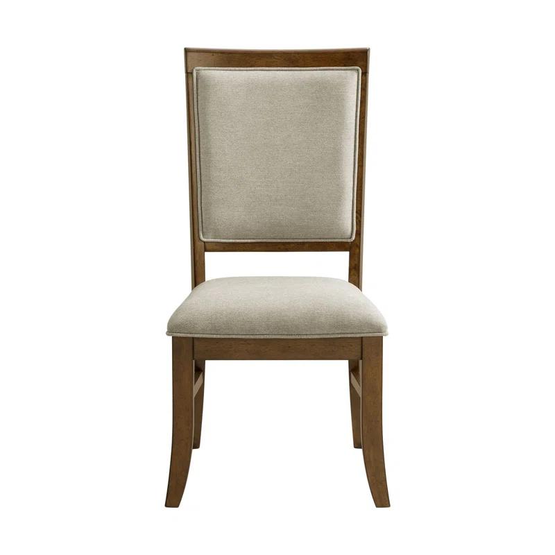 Picket House Furnishings Stark Dining Side Chair with Grey Fabric in Cherry (2 Per Carton) (Set of 2)