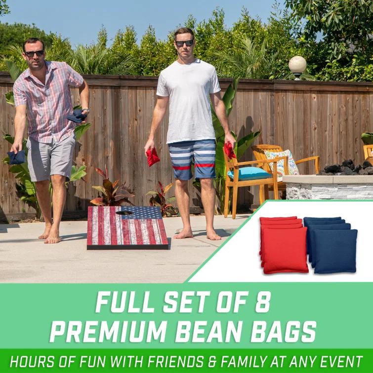 GoSports American Flag Regulation Cornhole Set with Carrying Case