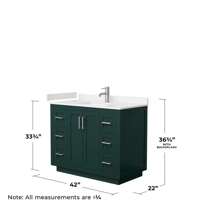 Wyndham Collection Miranda 42" Freestanding Single Bathroom Vanity with Cultured Marble Top