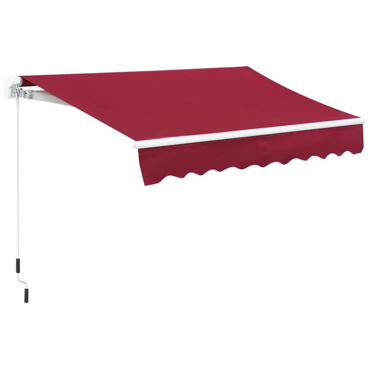 Outsunny Outsunny 2'' Polyester Beige Cover Retractable Patio Awning
