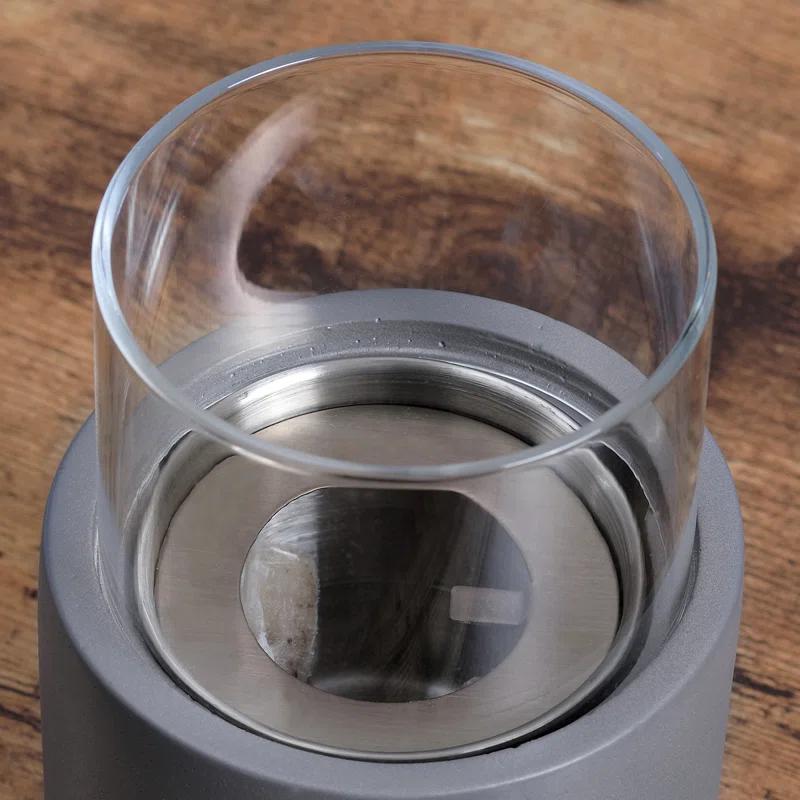 HomCom Glass Ethanol Tabletop Fireplace with Flame Guard