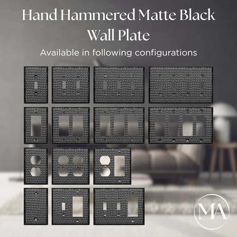 Monarch Abode Hand Hammered 1 - Gang Blank Standard Wall Plate