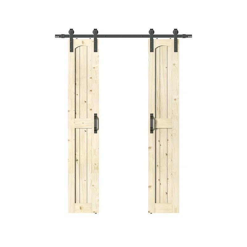 Coast Sequoia 84'' Solid Wood Barn Doors with Installation Hardware Kit Barn Door