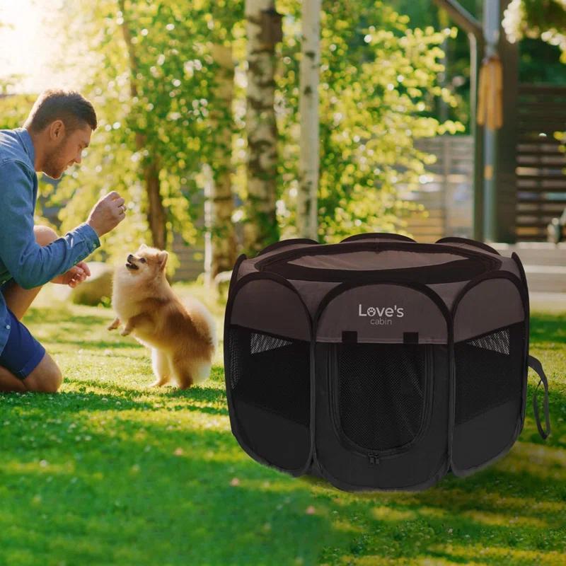 Pet Puppy Dog Playpen, Small Dog Tent Crates Cage Indoor/Outdoor, Portable Playpen For Dog And Cat, Foldable Pop Up Dog Kennel Playpen With Carring Case, Removable Zipper Top