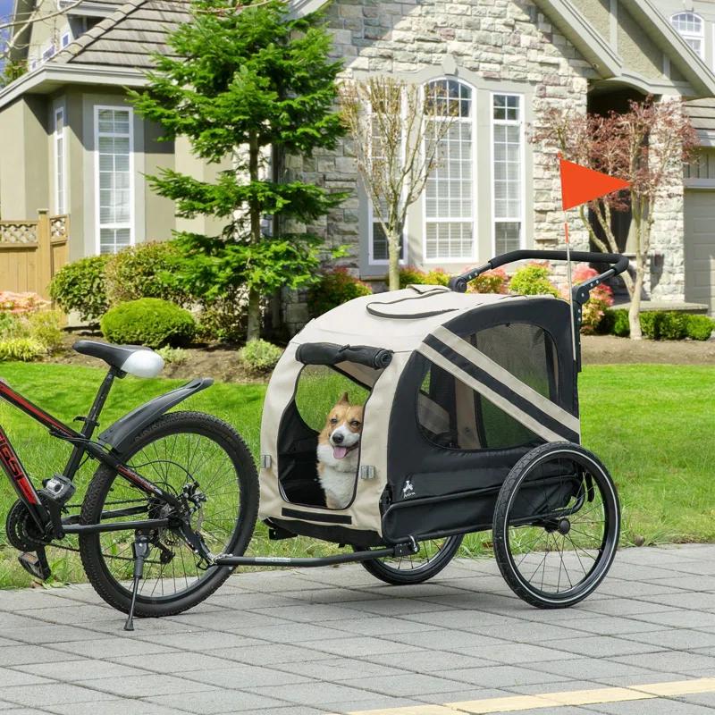 Aosom Foldable Pet Jogger Stroller with Detachable Carrier