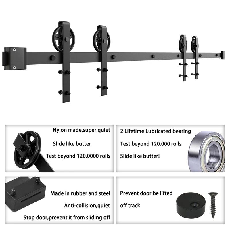 Sliding Standard Double Barn Door Hardware Kit