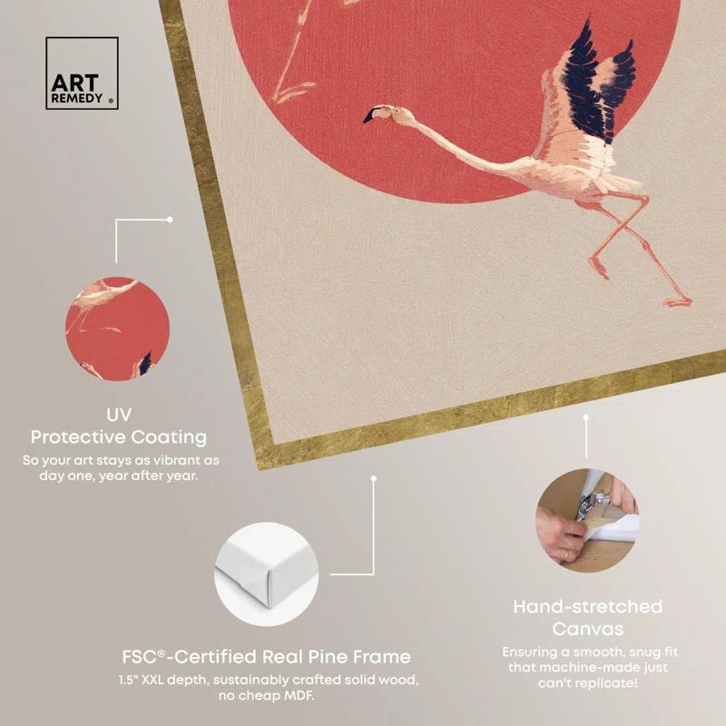 Art Remedy Sunrise Flock Canvas Retro Japanese Art Prints by Art Remedy