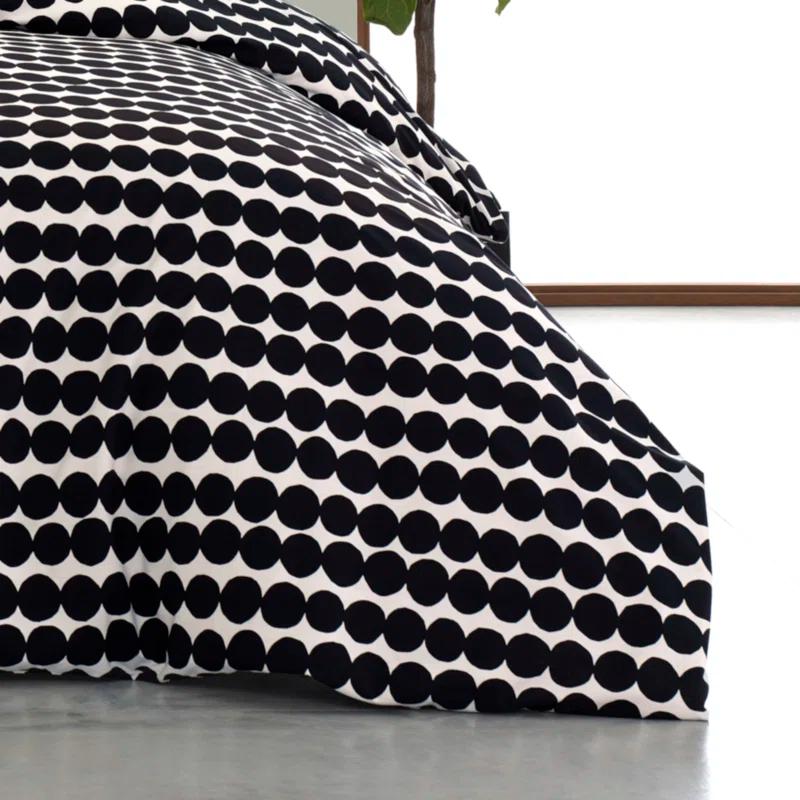 Marimekko Rasymatto Black Cotton Comforter Set & Reviews | Wayfair