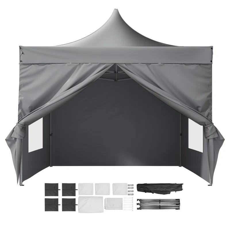 Stellweilan Tessberg 10x10 FT Pop up Canopy with Removable Sidewalls, Instant Canopies