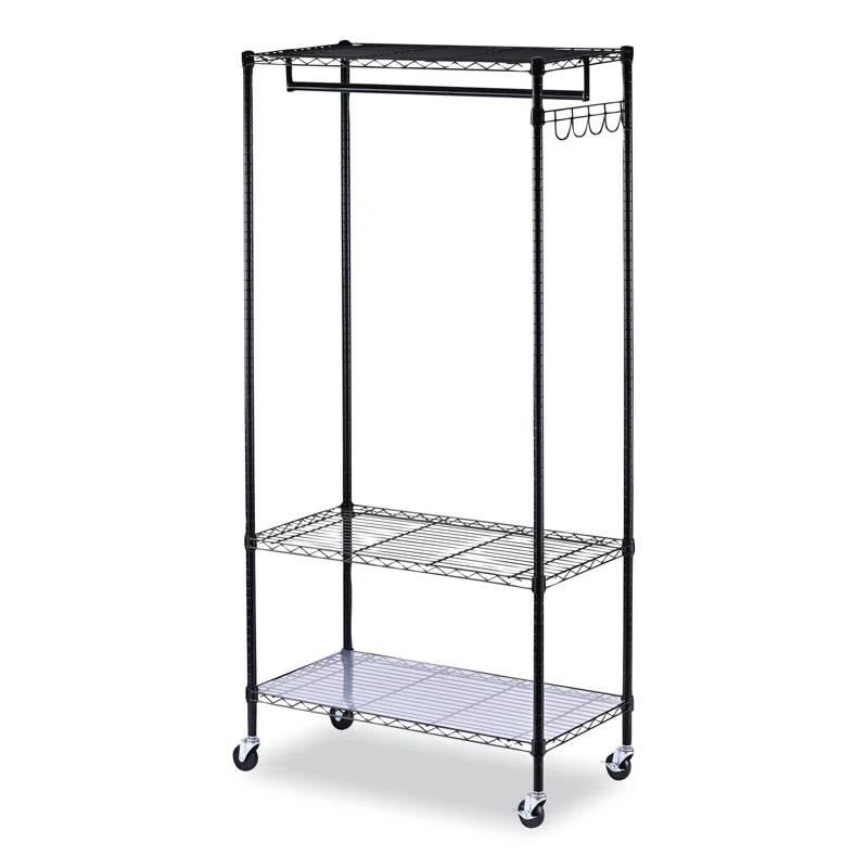 Alera® Wire Shelving Series Metal Rolling Clothing Rack