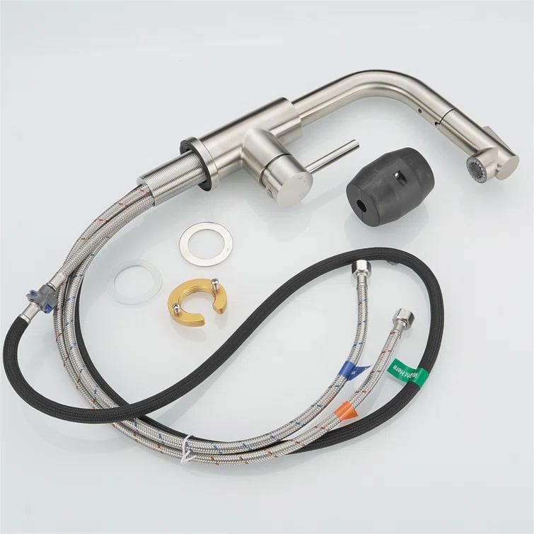 LOONGFIELD Sink Faucet, Kitchen Faucets With Pull Down Sprayer, Bathroom Sink Faucets Mini Bar Prep Faucet ASTARQ-W1932P171710