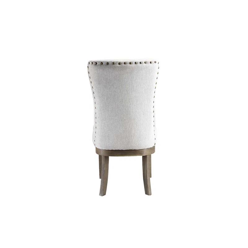 Landon Linen Upholstered Side Chair in Gray